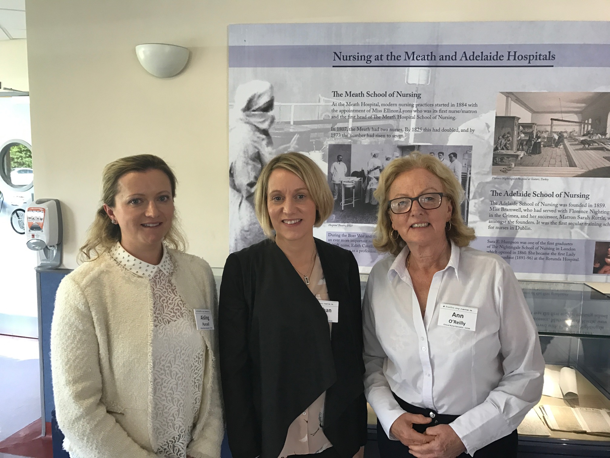 Aishling Purcell, Siobhain Bulfin and Ann O'Reilly, Occupational Health Clinical Nurse Specialists at St Vincent's Hospital, Elm Park, Dublin who attended the annual conference of the Workplace Health and Wellbeing Unit, HSE HR Division at Tallaght Hospital in May 2017. 