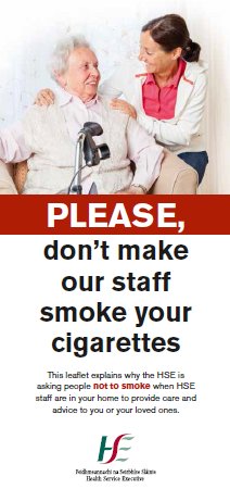 second hand smoke policy leaflet smoke free care