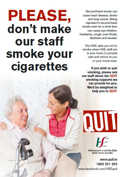 please don't make our staff smoke your cigarettes poster