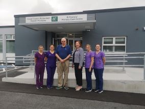 Dr Susan Connolly with her team and patient Noel Ridge at the Galway City Hub.